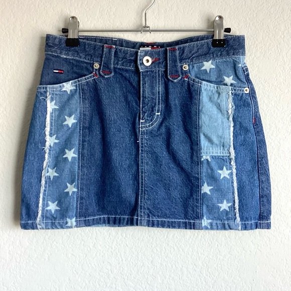 SUMMER CLOSEOUT ☀️ \Tommy Hilfiger\ Americana Denim Mini Skirt - Picture 1 of 13